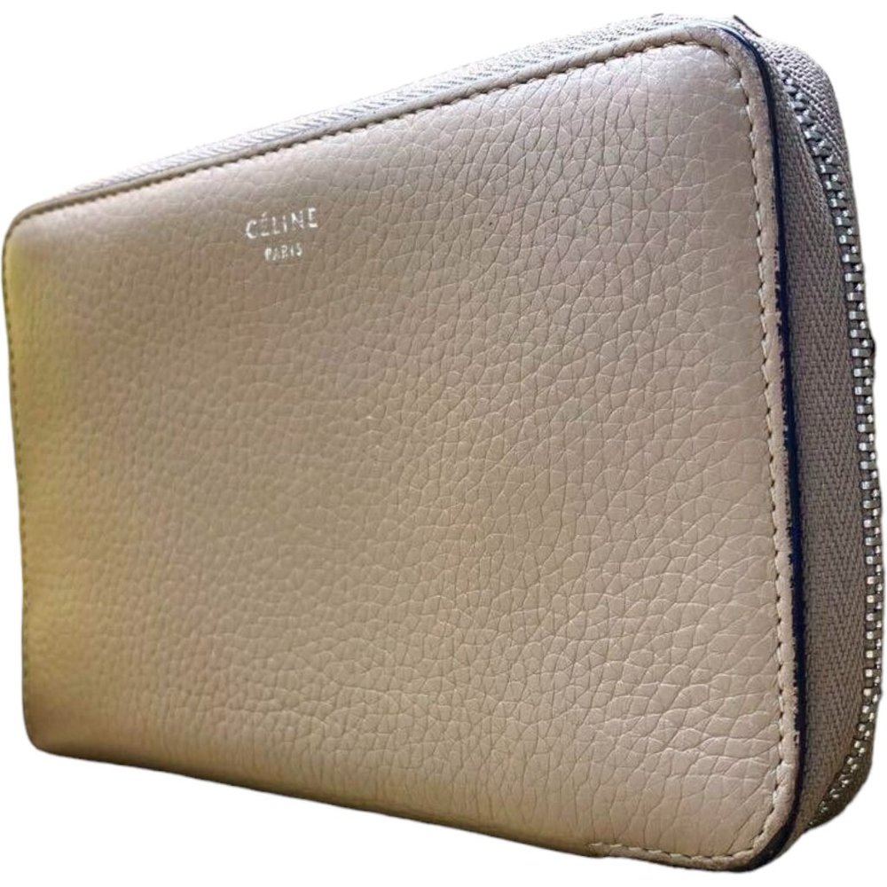 655208N Celine Wallet Bifold Greige Leather